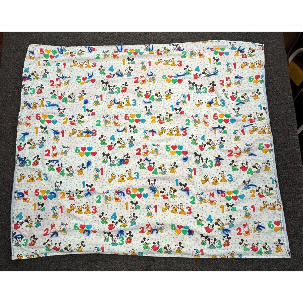 Vintage Disney Baby Blanket Mickey Pluto Donald‎ 40 x 34